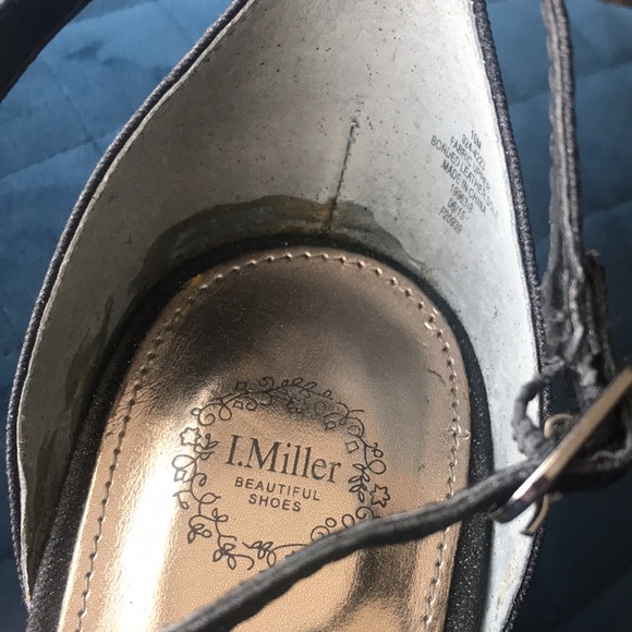 I.MILLER Black Ronja Heel, Ankle Strap Glitter. - Picture 7 of 10